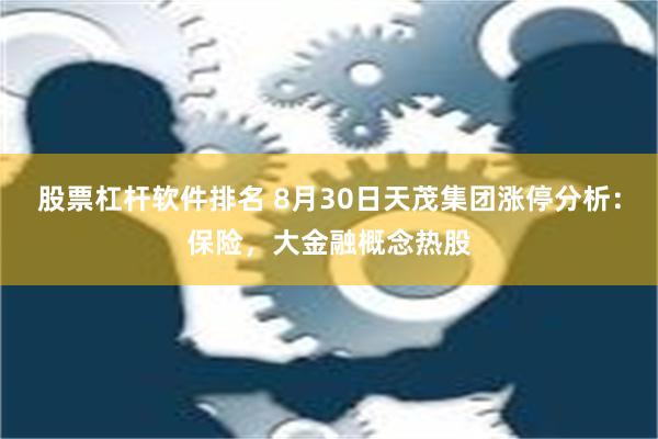 股票杠杆软件排名 8月30日天茂集团涨停分析：保险，大金融概念热股