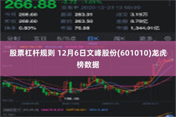 股票杠杆规则 12月6日文峰股份(601010)龙虎榜数据